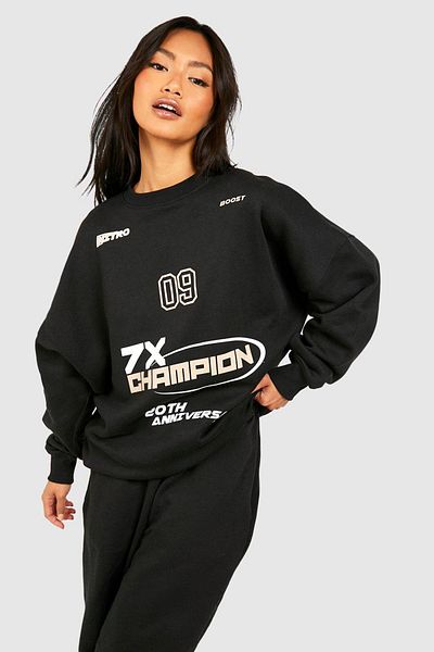 Mythologie 09 Champ Black Printed Tracksuit Set - Jogger Sweatshirt, Rubber Leg, Crew Neck