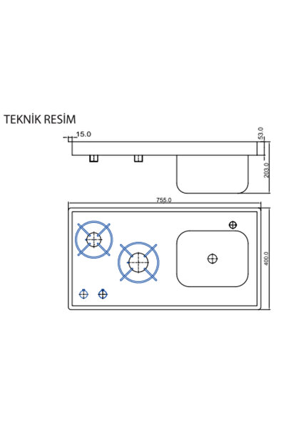 Troy Karavan Kombinasyon Çift Gözlü Ocak & Evye