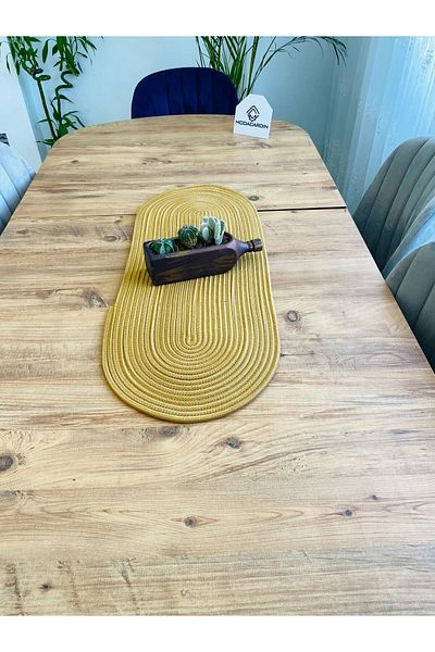 BDZ DERİ Față de masă decorativă din iută și răchită în stil boem - Runner 35x100 CM, American Service, Față de masă