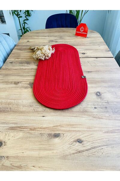 BDZ DERİ Bohemian Style Jute and Straw Decorative Tablecloth - Runner 35x100 CM, American Service, Coffee Table Cloth