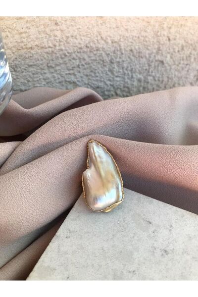 MiracleLivesGiftShop Doğal Büyük Barok İnci Yüzük, Kadın Barok İnci Yüzük