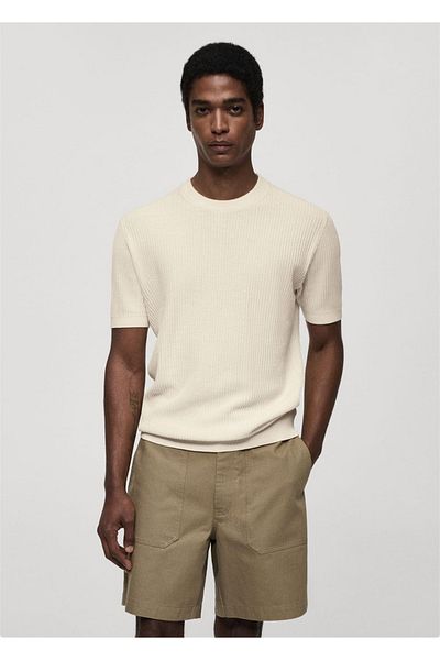 MANGO Man Rib Knitwear T-Shirt