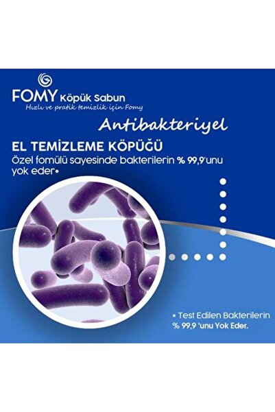 Fomy Antibakteriyel Köpük Sabun Güvenli Derinlemesine Temizlik, Uzun Süreli Hijyen 300ml 1800ml