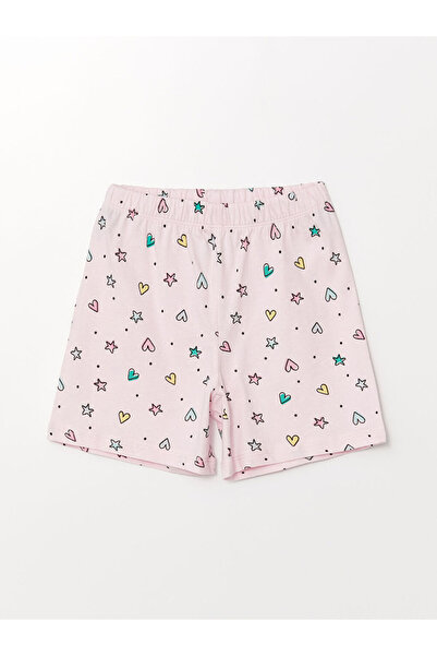 LC Waikiki Lcw dívčí pyžamový set s kraťasy - Crew Neck, potištěné