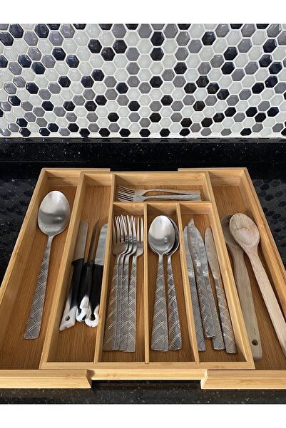 MİEN Bambu Ayarlanabilir Çekmece Içi Ölçü Ayarlı Kaşıklık 5-7 Bölmeli Fma896796