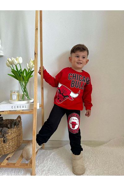 MİNİKO KİDS Boy's Cotton Tracksuit Set - Crew Neck with Back Detail