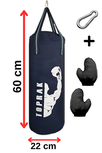 wildpanda 8-13 Yaş Arasına Uygun 60x22 Cm Boks Torbası Eldiven ve Askı Aparatıyla Beraber