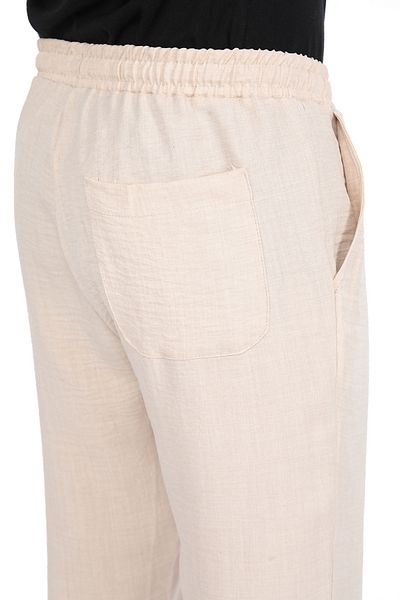 REYNEV High Waist Elastic Men's Thin Summer - Lace-Up Loose Cotton Slouchy Summer Pants
