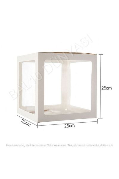RÖNESANS PARTİ Star White Transparent Balloon Box One Written 25X25 cm