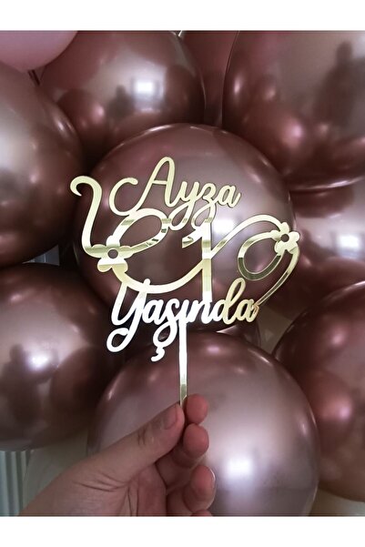 şeyma lazer 1 Yaş İsimli Pleksi Pasta Süsü