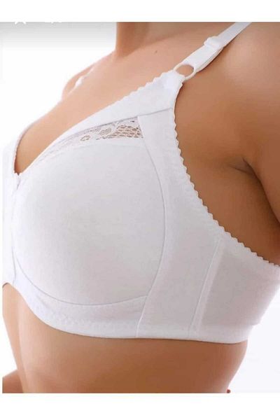 NARIYA Women's Plus Size Gathering Bra Wire Free Non-Support Lace Combed Cotton Bra Daily Underwear