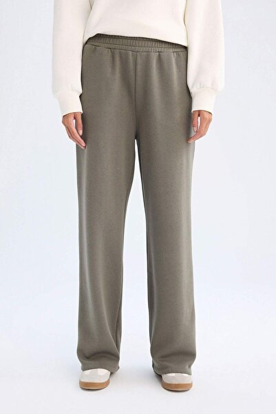 DeFacto DFC - Χοντρό υφασμάτινο παντελόνι φούτερ με ψηλή μέση και τσέπες