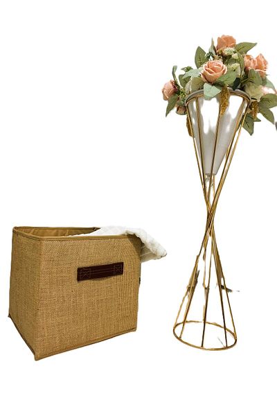 HD HOME COLLECTİON Μπεζ θήκη χωρίς καπάκι Εσωτερική Πλυντήριο Παιχνιδιών Πτυσσόμενο κουτί αποθήκευσης από γιούτα