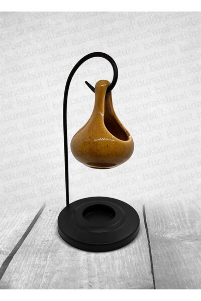 bakbu natural Standlı Kahve Seramik Buhurdanlık