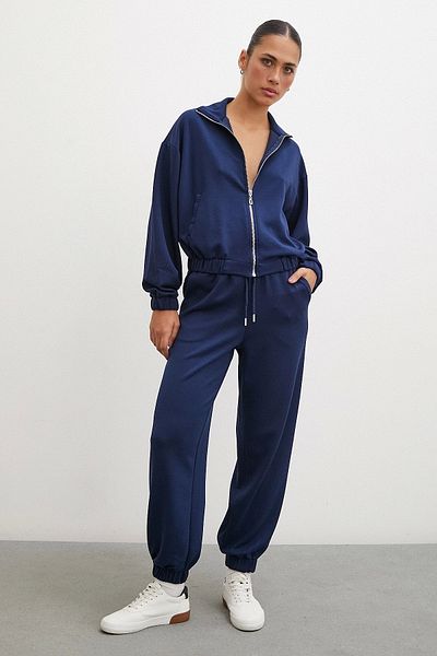 Never more Navy Blue Sweatpants - Elastic Pockets