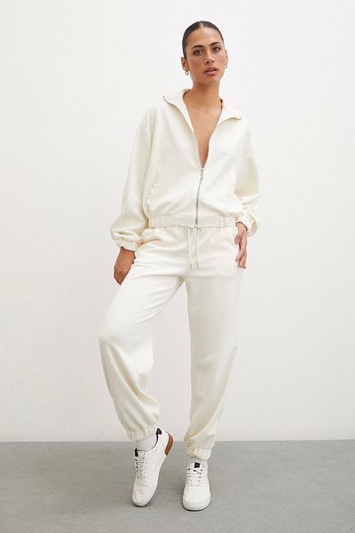 Never more Ecru Sweatpants - Ελαστικές τσέπες