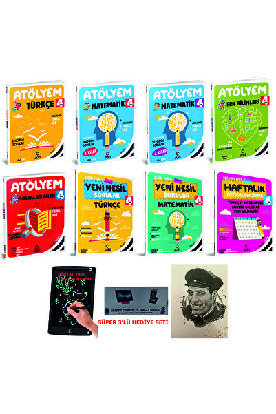 Arı Yayıncılık 2024-2025 Müfredat Güncel 4. Sınıf Tüm Dersler Atölyem Seti Ye...