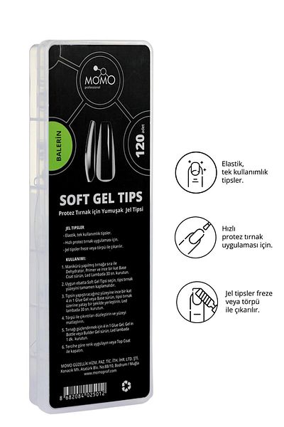 MOMO professional Nail Soft Gel Tips 120 Pcs(The HONEYS)