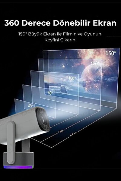 Bakeey Taşınabilir Projeksiyon Ps5 X Box Bağlantılı Oyun Sinema Projektör Full Hd 4k Android