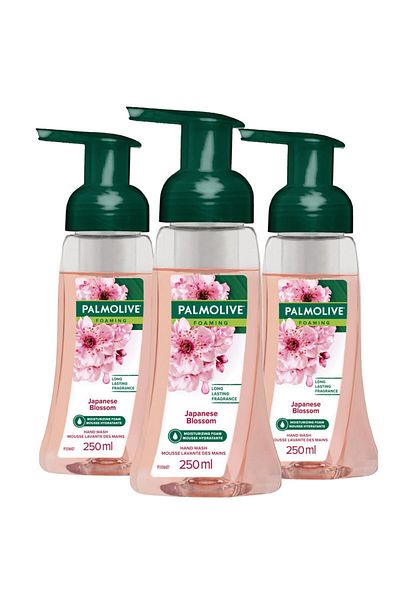 Palmolive Foam Pump Liquid Hand Soap Japanese Cherry Blossom 250ml, Value Pack, 3 Pack
