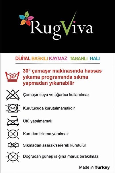 Lizia Home Makinede Yıkanır Kaymaz Tabanlı Aslan Taraftar Halısı Kd105