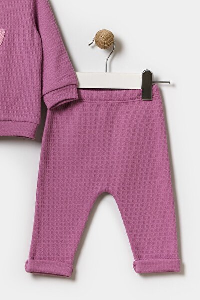 Minipodyum Mevsimlik Uzun Kollu %100 Pamuk Kız Bebek Çıtçıtlı Body Alt Üst İkili Taytlı Takım