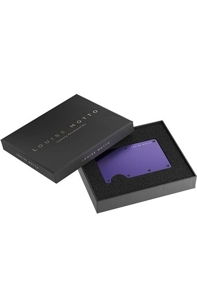 Louise Motto Cardx Burano Clips Portofel și suport pentru carduri de nouă generație - Portofel minimalist din metal - Protecție RFID (VIOLET)