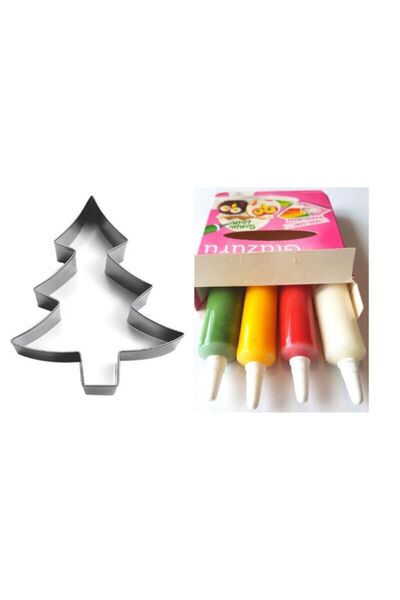 Pastdizayn Çam Ağacı Modeli Kurabiye Kalıbı Ve Glazür Özel Yılbaşı Seti Süpri...