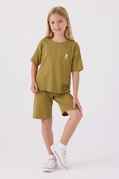 U.S. Polo Assn. Girl's Green Bermuda Suit