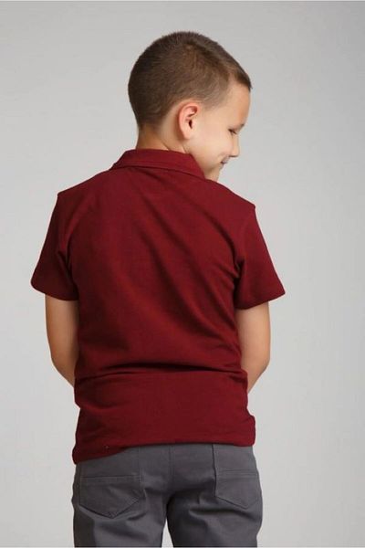 Ümiteks world of clothes Tricou școlar 100% bumbac roșu Claret cu gât polo - mânecă scurtă