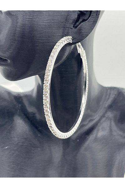 Yıldız Accessory Stylish Night - Sırataş Hoop Waterway Steel Earrings (6cm)