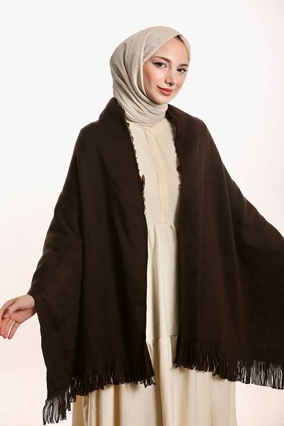 eslem butik Double Sided Plain Winter Shoulder Shawl