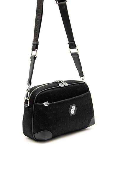 Silver Polo Silver & Polo Black - Geantă neagră SP1094 pentru femei