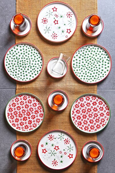 Kitchen Life Set de ceai pentru mic dejun de Crăciun, 18 piese - Set de ceai ...
