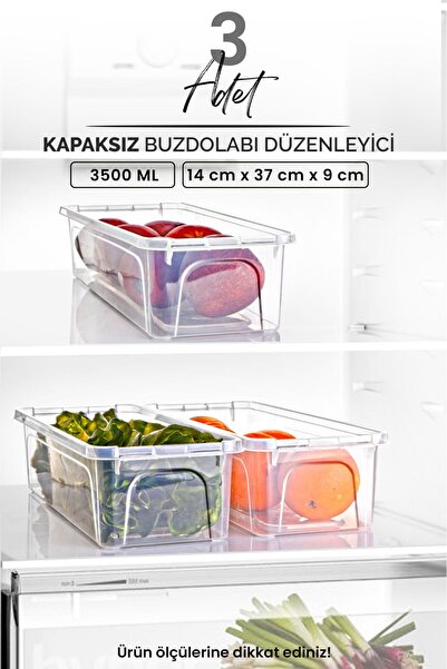 Kitchen Life Cutie de depozitare de 3500 ML - Organizator pentru frigider, se...