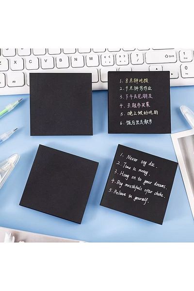 NaSaDAN Black Square Postit - Adhesive Note Paper