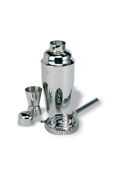 Dizayn Kokteyl Hazırlama Seti 3'lü Shaker 750 ml Metal Süzgeçli 2/4 cl Jigger...