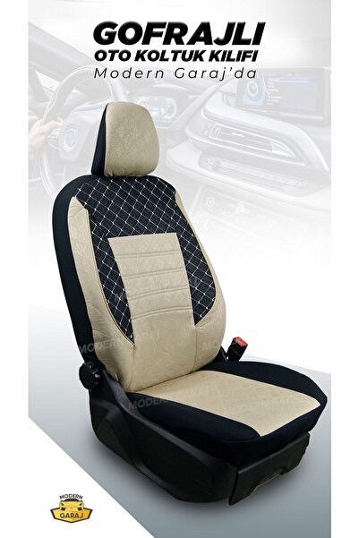 Modern Garaj Renault Clio 1-2-3-4, Symbol, Fluence, Megane 1-2-3 Uyumlu Gofrajlı Oto Koltuk Kılıfı Seti