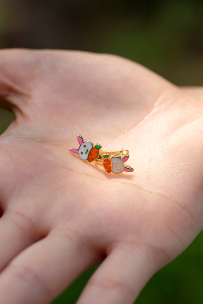 Çgk Çiğdem Gürel Kuyumculuk Tavşan Mineli Çocuk Küpesi