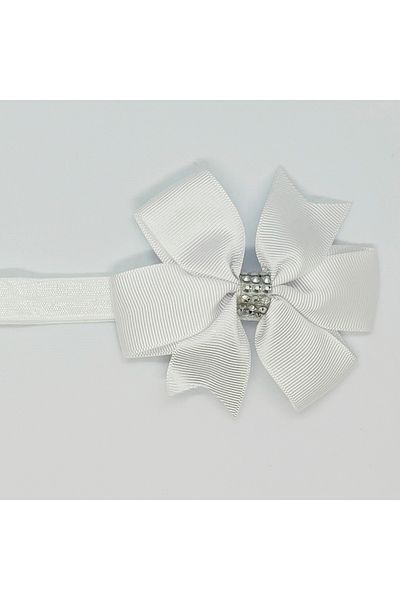 Atılgan Grp Handmade White Stoned Ribbon Baby and Children's Bandana