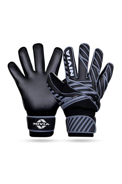 Nivia قفازات حارس المرمى سبايدر (أسود، كبير) | للرجال والنساء | لكرة القدم، ح...