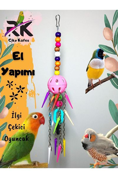 Ciko Kafes Colorful Toy Attractive for Parrots for Little Birds