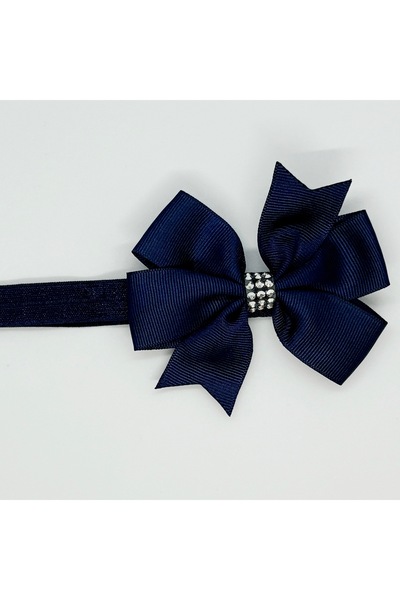 Atılgan Grp Lacivert Taşlı Kurdele Bebek Ve Çocuk Bandanası - Handmade-