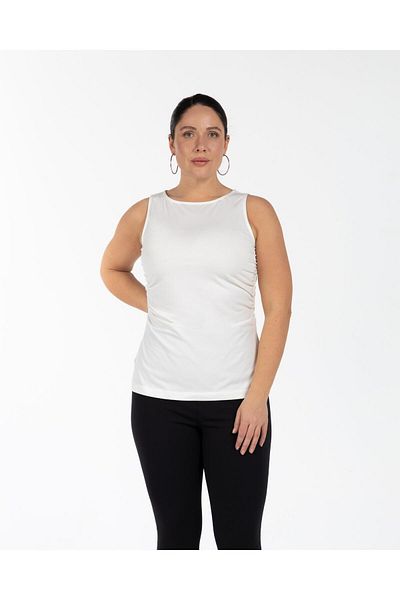 LUOKK Cher Shirring Detailed Slit Plus Size Blouse Ecru