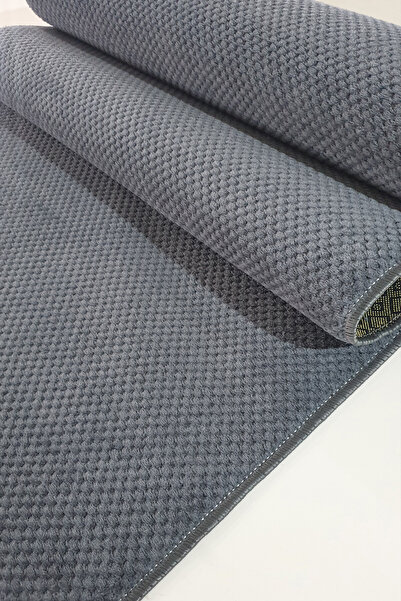 Babil Home Kaymaz Tabanlı Kesme Kabartmalı Salon Koridor Mutfak Hali Antrasit Gri Yolluk Vzr 7004 Antrasit