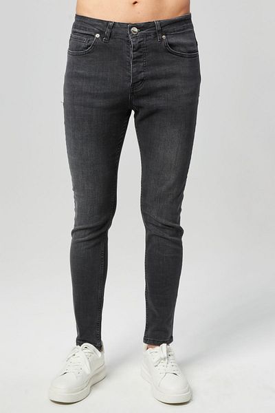 RO DENIM Ανδρικό Γκρι Ελαστικό Skinny Τζιν Παντελόνι - RO-4124