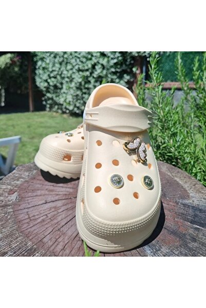 Sonimix Taşlı Şık Tasarım Cross Plaj Havuz Bahçe Deniz Yazlık Yumuşak Tabanlı Günlük Kaydırmaz Terlik