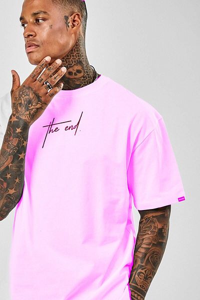 Mambo Unisex The End Printed Oersize Combed Cotton T-shirt T-Shirt