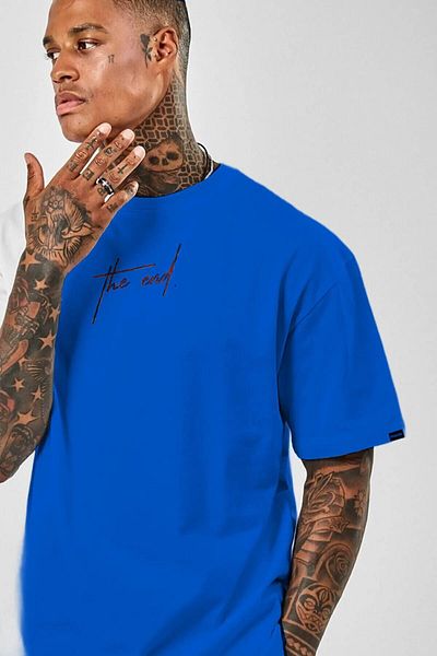 Mambo Μπλουζάκι Unisex The End Printed Oersize Combed Cotton T-shirt
