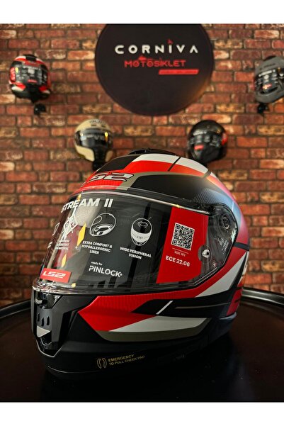 LS2 STREAM 2 ROAD MAT SİYAH-KIRMIZI-BEYAZ-GRİ KASK